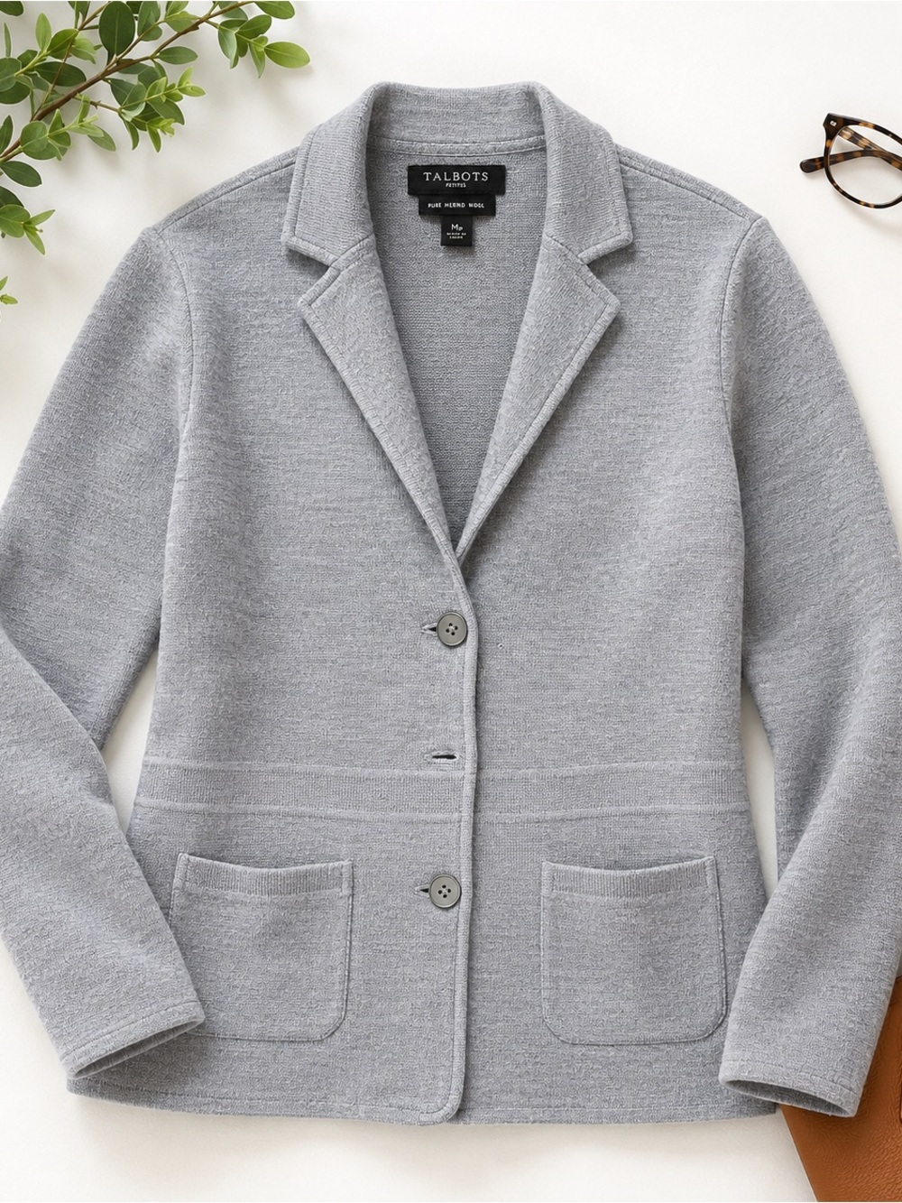 Talbots Petites Pure Merino Wool Knit Blazer – Size MP